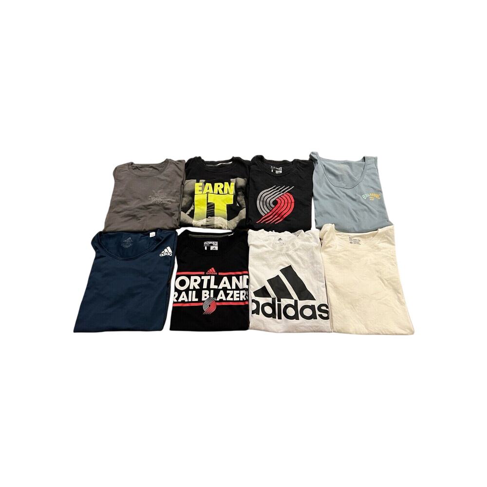 Lot Of 8 Nike Adidas Billabong Crazy Shirts Short Sleeve T-shirts Mixed Size L